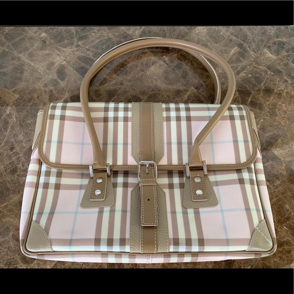 authentic large Burberry satchel / tote